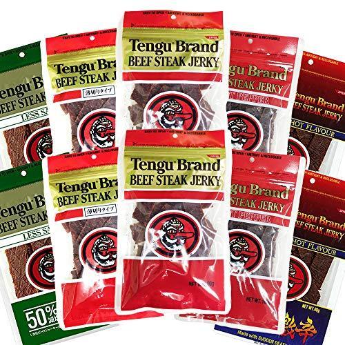 人気のファッションブランド ノーブランド品 レギュラー 減塩 薄切り 激辛 ｈｏｔ ５種類いろいろ バラエティセット １０袋 テングビーフジャーキー おつまみ珍味