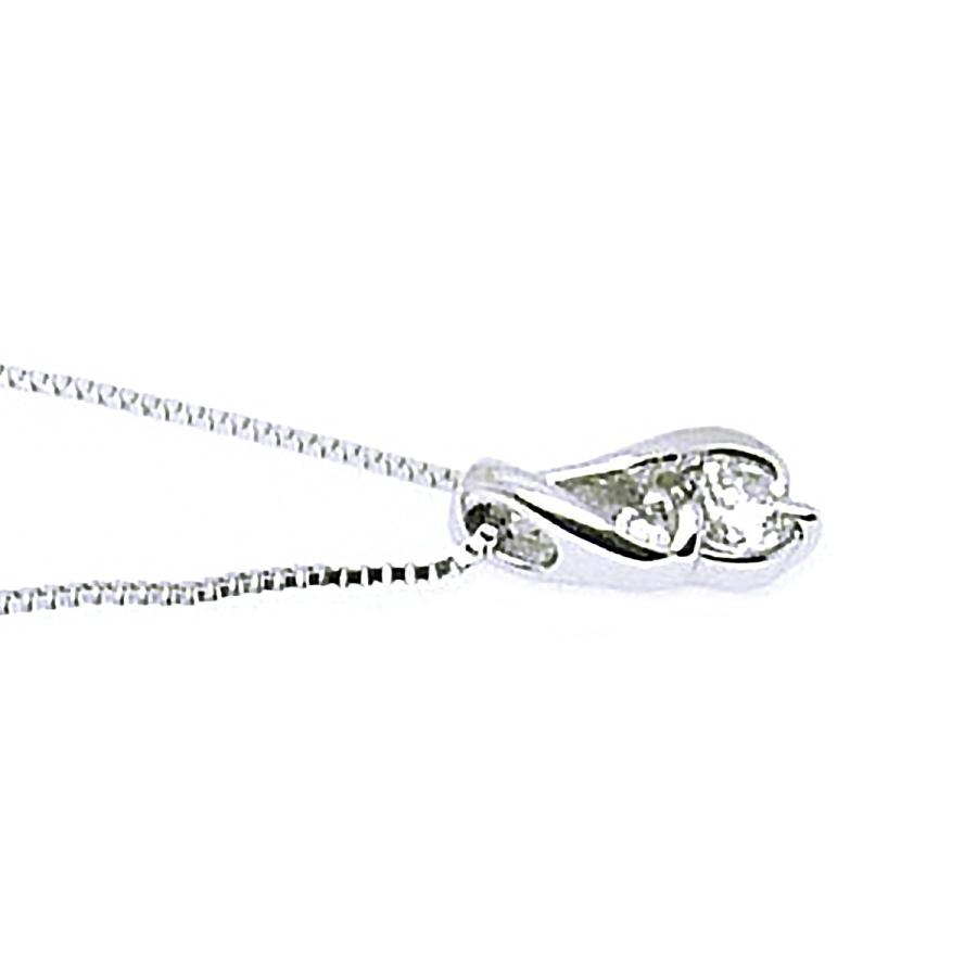 ネックレス レディース ダイヤモンド 誕生石 K10WG ダイヤモンド 4月誕生石 金属アレルギー対応 ティアドロップの画像