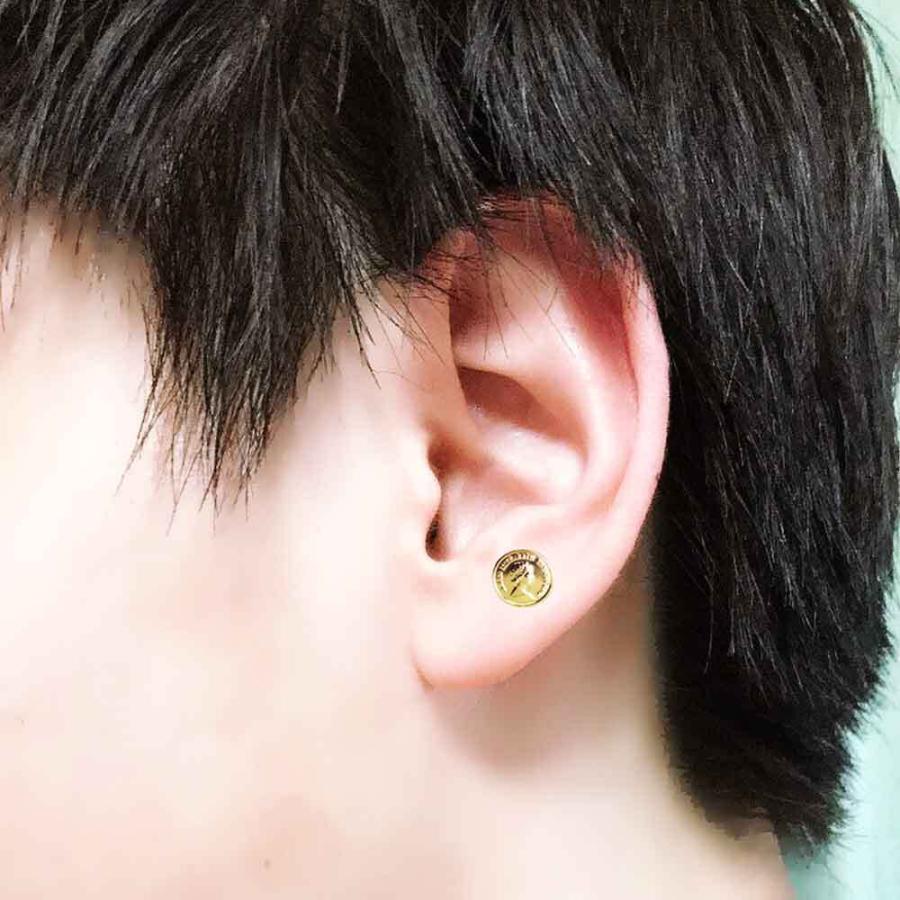 ピアス メンズ ゴールド 片耳用 コインタイプ ユニセックス K18 18k Acpi66 華成屋かなりやshop 通販 Yahoo ショッピング