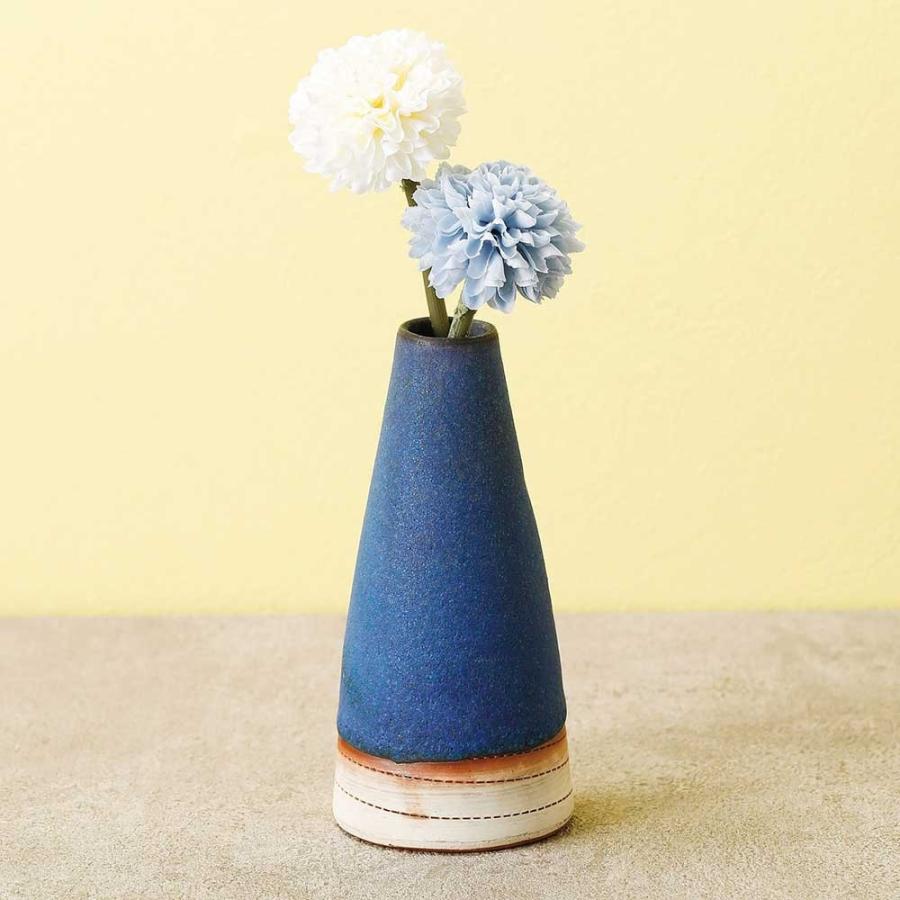 一輪差し常滑焼 山田ブルー釉一輪差し 日本製 花器 花瓶 : 華成屋