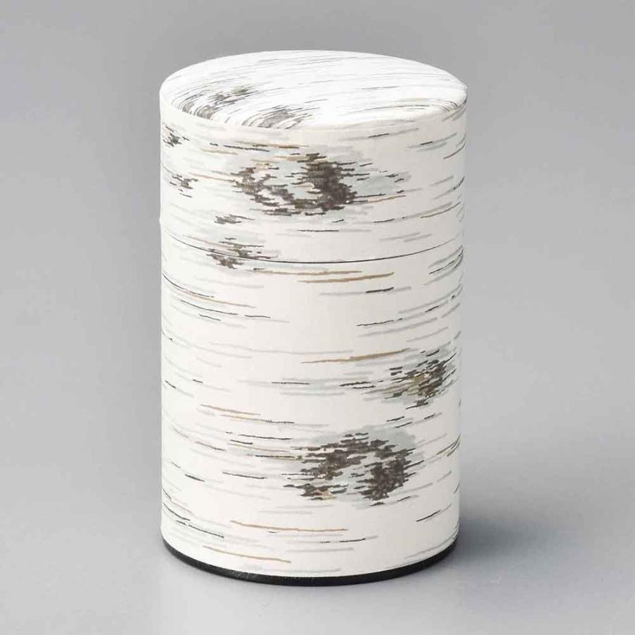 茶筒 白樺柄和紙貼 長型100g お茶入れ お茶っぱ入れ 保存容器 茶道具