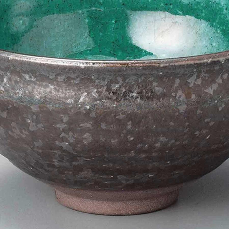 抹茶茶盌　抹茶茶碗　茶道　陶芸　陶器　青銅釉　トルコ青　手作り　オリエント 抹茶茶盌 抹茶茶碗 茶道 陶芸 陶器 青銅釉 トルコ青 手作り オリエント