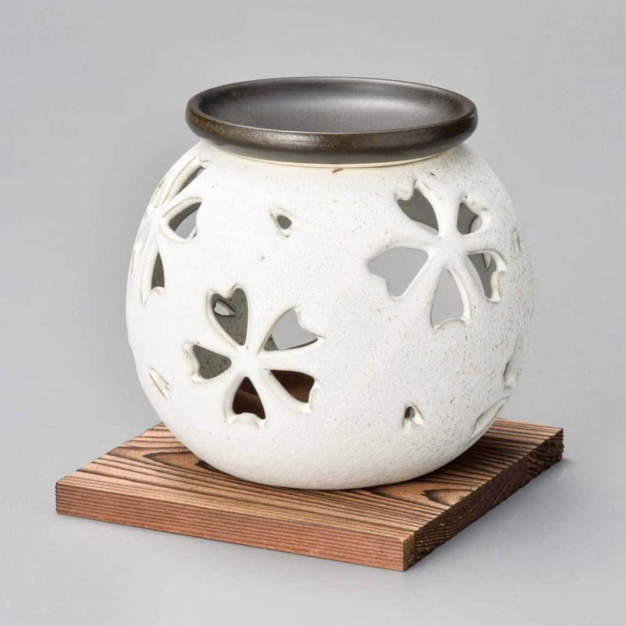 茶香炉 陶器 桜 常滑焼 消臭 アロマ ポット 引越祝 プレゼント お香