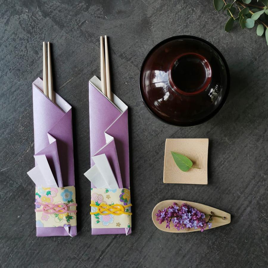 箸袋 簡単手作り おりがみキット 紫 古典花文様 和紙おりがみ : 華成屋かなりやSHOP - 通販 - Yahoo!ショッピング