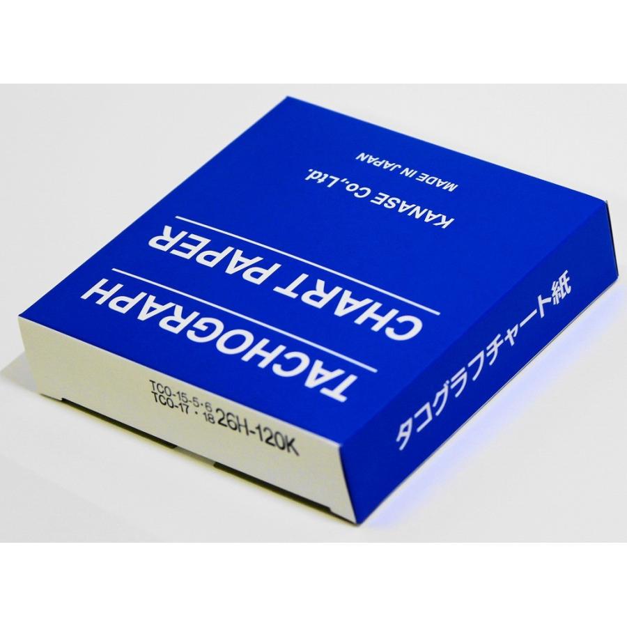 タコグラフチャート紙 【26時間用】 最高速度目盛り120km/h 中心穴丸型