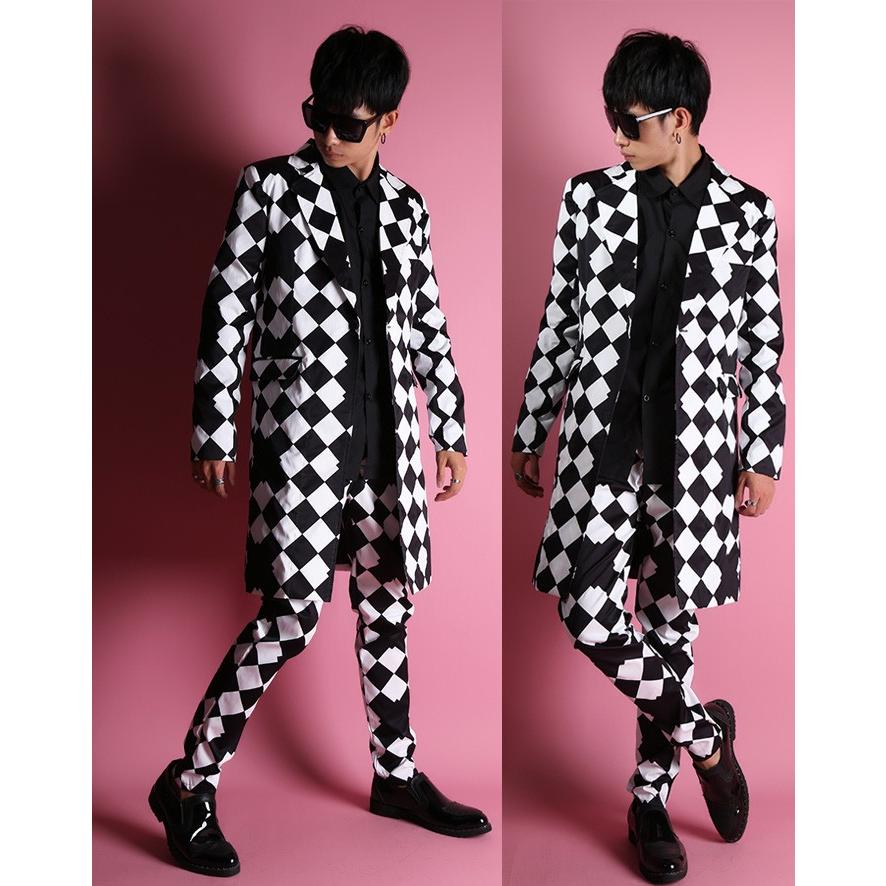 メンズファッション 幾何学模様 上着 トップス ボトムス ズボン ダンス衣装 ヒップホップ スーツ 男性 演出 ダンスウェアスター ステージ衣装 結婚 Dy177 金矢商店 通販 Yahoo ショッピング
