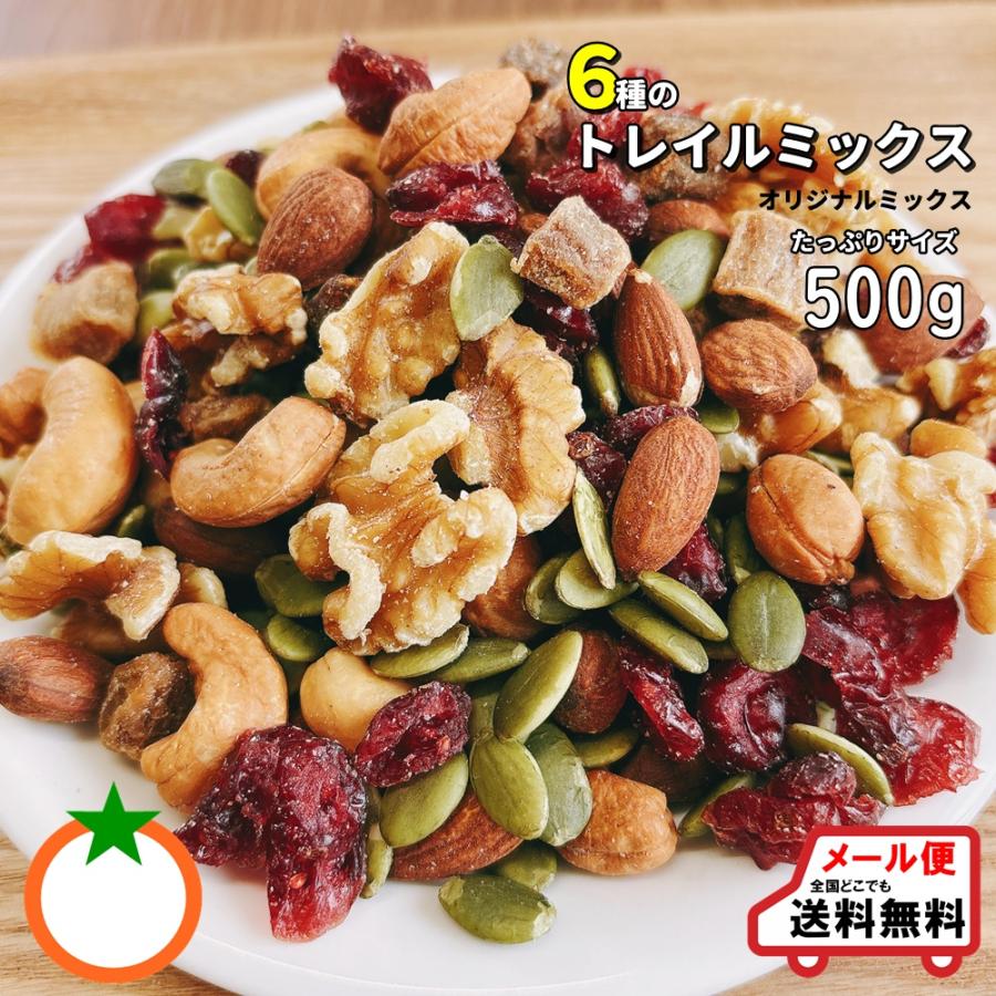 6種類のトレイルミックス ぴったりサイズ 500g 専門店が作ったトレイルミックス クロネコゆうパケット便発送 kt500trail