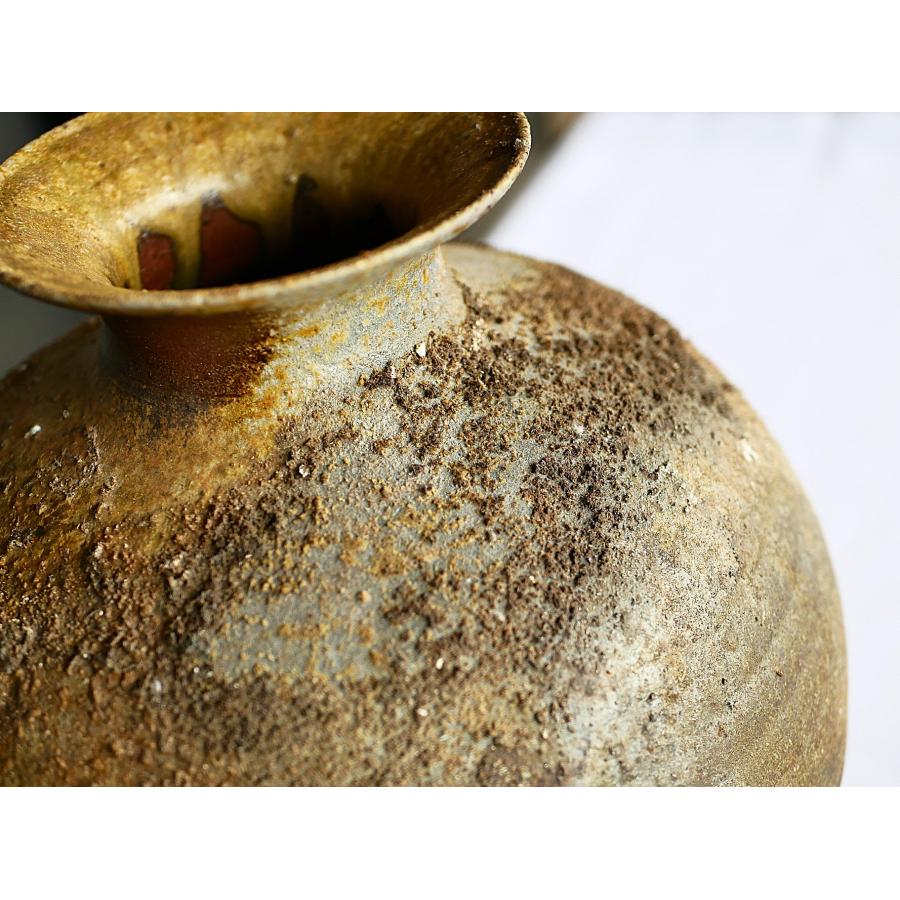 灰被り花入(7)【一点物】/津軽金山焼 金山焼 陶器 手作り 窯元 花器 日