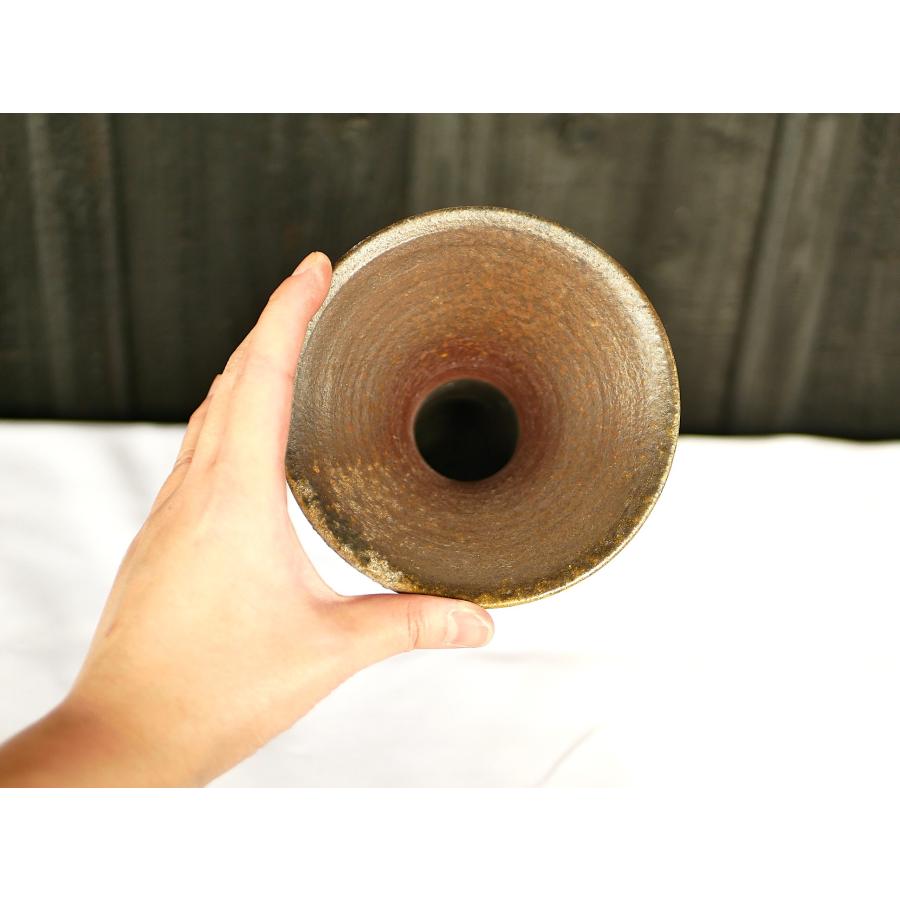 広口花入/津軽金山焼 金山焼 陶器 手作り 花器 窯元 一品 日 品 広口花入/津軽金山焼 金山焼 陶器 手作り 花器 窯元 一品 日 品