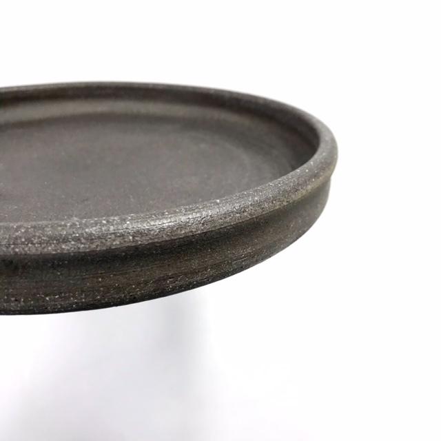 NO420 長皿　丸紋　切込焼・須恵焼 須恵器」リバーシブル丸皿(中)/津軽金山焼 金山焼 陶器 日本製 手作り