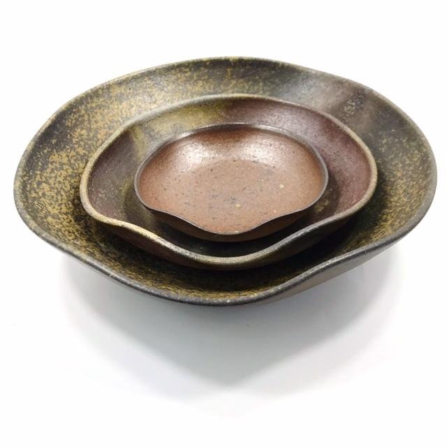 ○はすの葉(ミニ)/津軽金山焼 金山焼 皿 陶器 ギフト 記念品