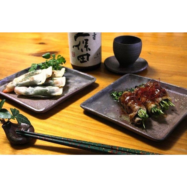 津軽金山焼き　陶器製の四角形インテリア小物 津軽金山焼き 陶器製の四角形インテリア小物