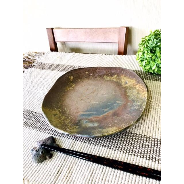 たたら8寸皿 /津軽金山焼 金山焼 皿 食器 陶器 日本製 手作り ギフト