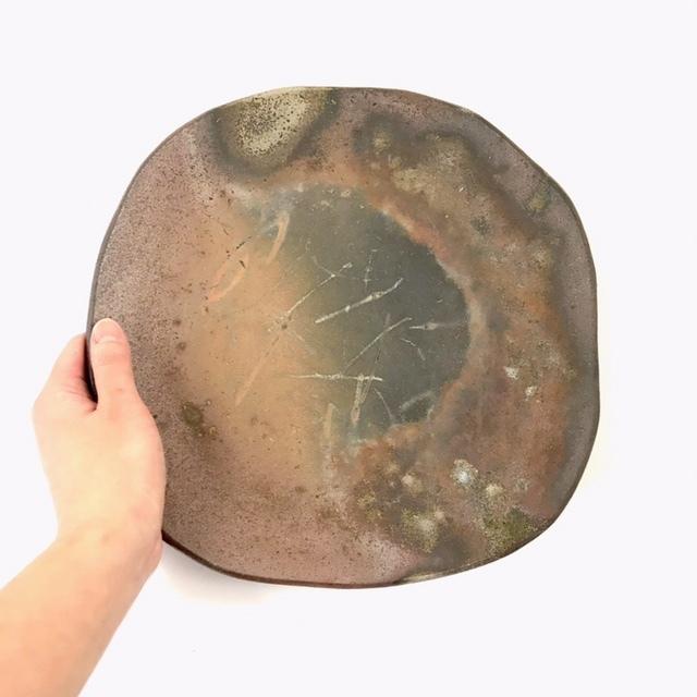 たたら8寸皿 /津軽金山焼 金山焼 皿 食器 陶器 日本製 手作り ギフト