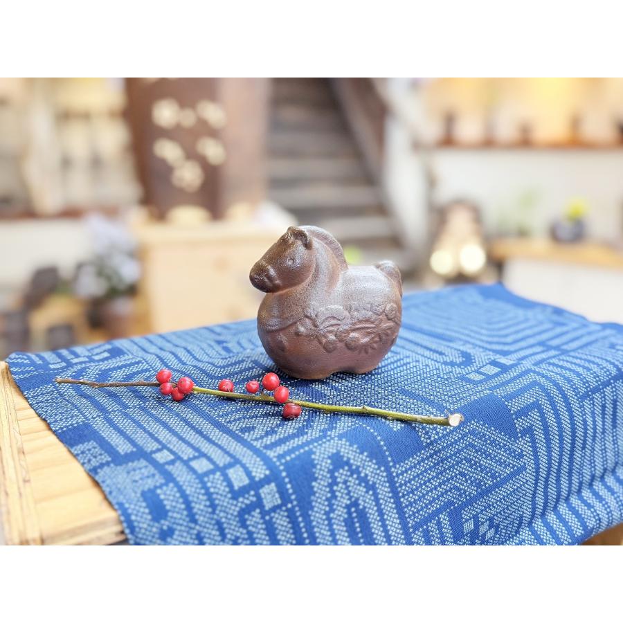 ○干支 午(中)/津軽金山焼 金山焼 置き物 陶器 インテリア 縁起物