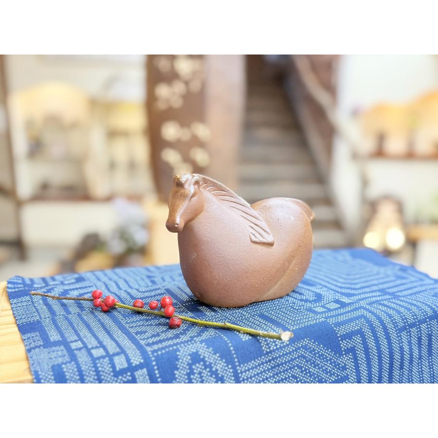 ○干支 午(大)/津軽金山焼 金山焼 陶器 置き物 うま 馬 ウマ 年