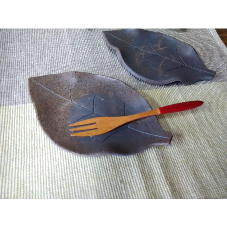 須恵器」木の葉皿 /津軽金山焼 陶器 小皿 木の葉 葉っぱの形 菓子皿
