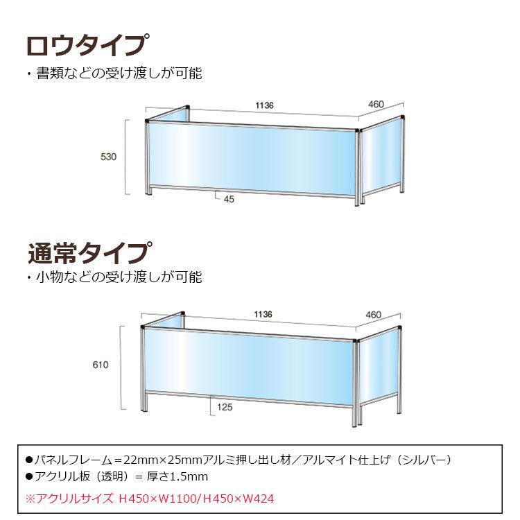 パーテーションスタンド3面タイプ BHBPH3F/E 屋内 450×1100 通常サイズ ブラック 下部開口高さ125mmの画像