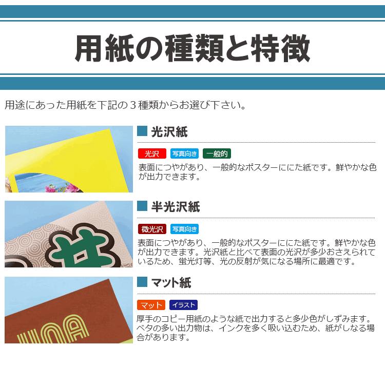ポスター印刷 (屋内用) B2 (515×728mm以内) : 看板いいな ヤフー店