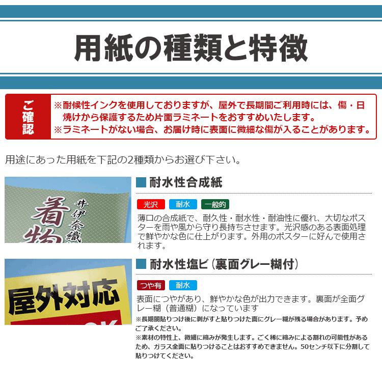 ポスター印刷 (屋外用/耐水紙) A1 (594×841mm以内) : 看板いいな 