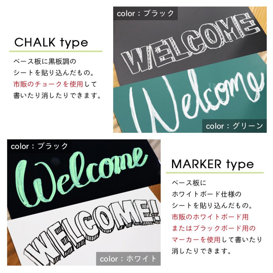 (スタンド看板用 オプションパネル3 黒板 ホワイトボードタイプ) 板面340×670mm (本体別売り) A型看板 両面 シール プレート 看板 店舗用 おしゃれ マグネット | IDEA MAKER | 03