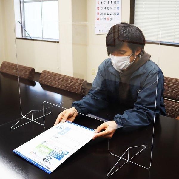 クリアパーテーションスタンド 開口あり/なしタイプ アクリル板 飛沫防止 コロナウィルス 対策グッズ 受付 カウンター  飛沫 シールド_8