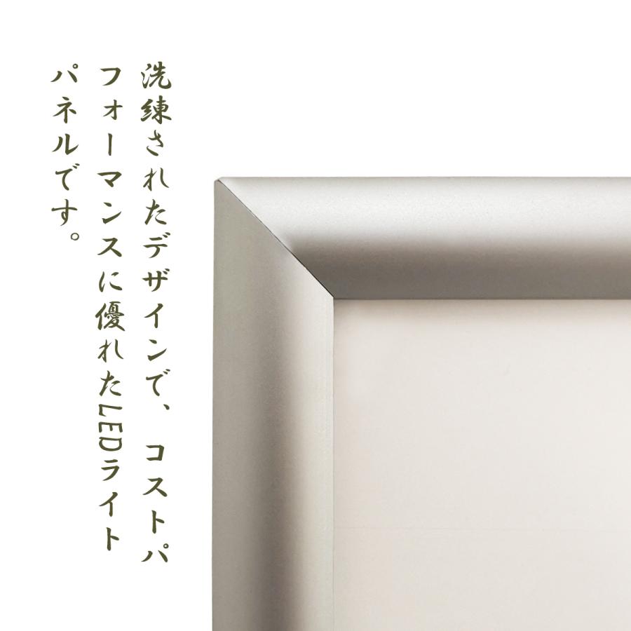SH20-B2-SV】屋内用 LEDライトパネル アーチ型フレーム B2 シルバー 高