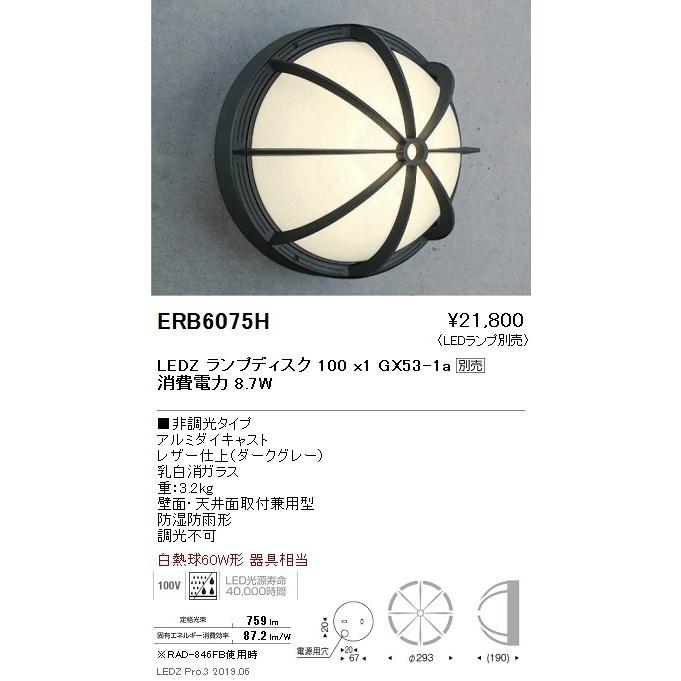 遠藤照明 アウトドアライト ブラケット 本体 ダークグレー Disk100 ERB6075H ※ランプ別売 グレアレスダウンライト/ベースダウンライト