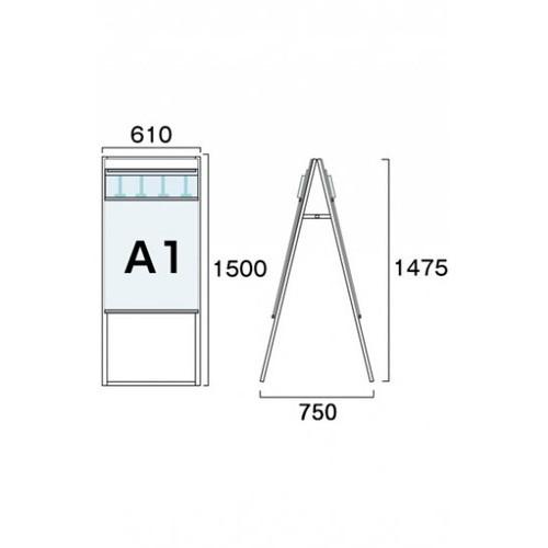 インターネットサイト パンフレットケーススタンド看板 Dタイプ A1両面 PCSKD-A1R(個人様宅配送不可)