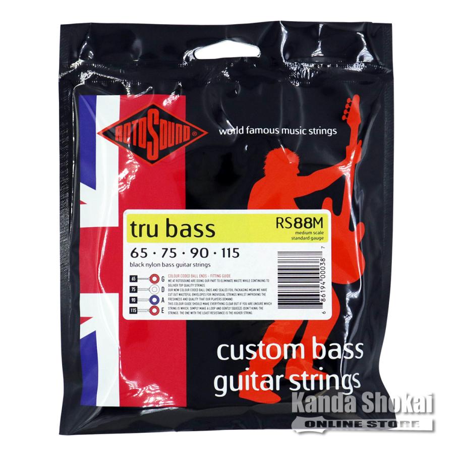 Rotosound ( ロトサウンド ) Tru Bass 88 Medium Black Nylon Flatwound, RS88M (.065-.115)｜kanda-store