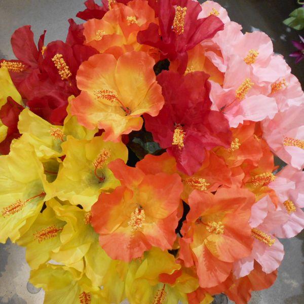 造花 ハイビスカス1輪 (アートフラワー) : フラワー 造花 ハイビスカス1輪 (アートフラワー) : フラワー