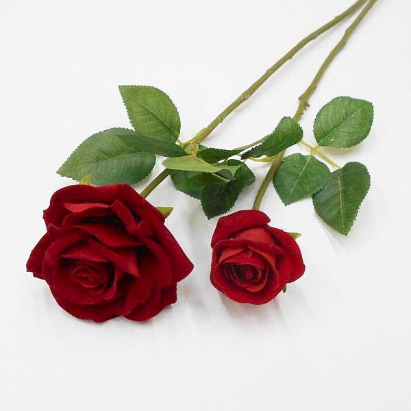 造花 バラ】ベルベットローズ（造花 1輪バラ 薔薇） : フラワー