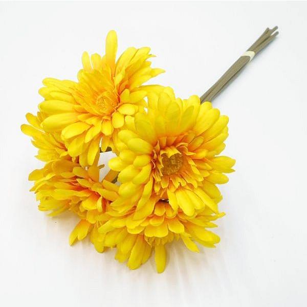 ガーベラ造花(アートフラワー)5本束 花径10cm : フラワー ガーベラ造花(アートフラワー)5本束 花径10cm : フラワー