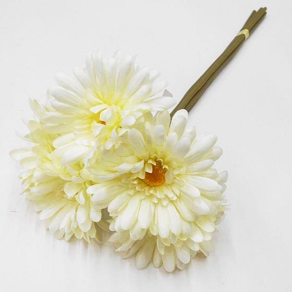 ガーベラ造花(アートフラワー)5本束 花径10cm : フラワー ガーベラ造花(アートフラワー)5本束 花径10cm : フラワー