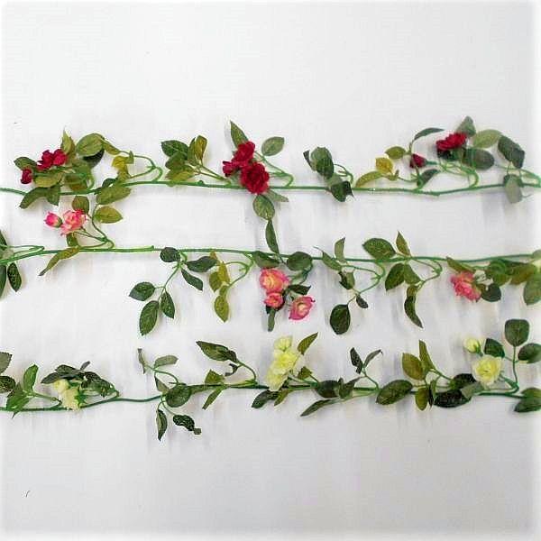 造花 バラ】ミニローズガーランド（薔薇・ばら 造花） : フラワー 