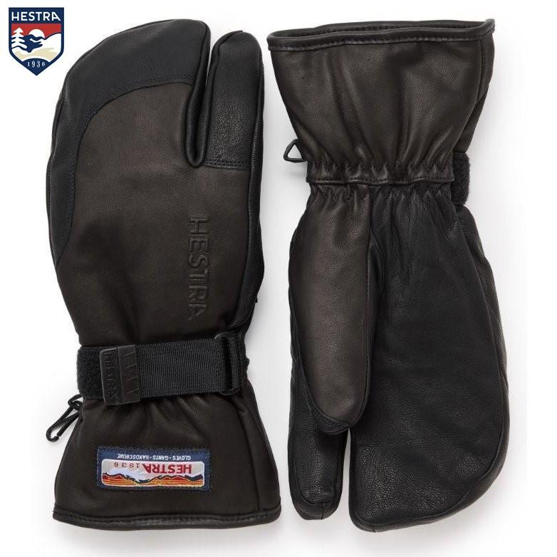 HESTRA（ヘストラ） 27 HESTRA 3-Finger Full Leather 30872 100 Black