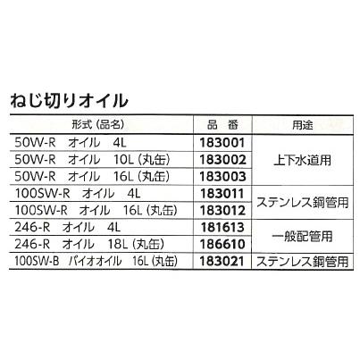 REX レッキス 50W-R  10L パイプマシン用 純正ねじ切りオイル 183002｜kandakiko｜02