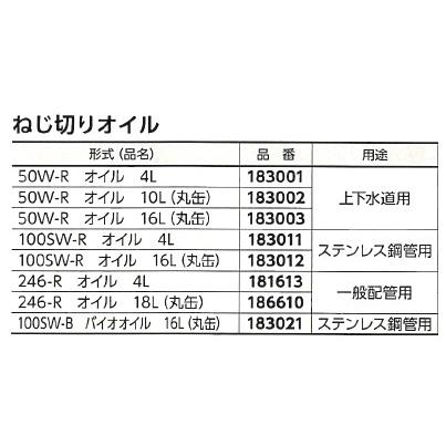 Yu様　ご確認用 レッキス工業 REX レッキス ねじ切りオイル 246-R 18L 一般配管用