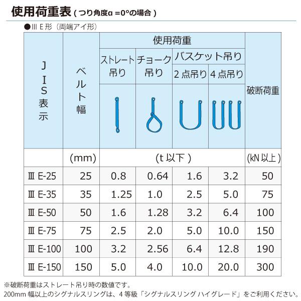 東レ シグナルスリング SE3E 両端アイ形 1.6ton 幅50mm 長さ5m SE3E-50X5.0【メーカー直送】｜kandakiko｜03