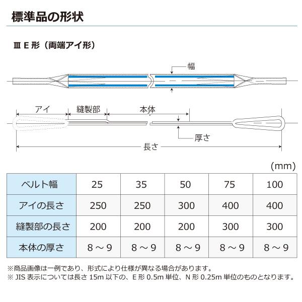 売れ筋アウトレット 東レ ポリエステルスリング PET3E 両端アイ形 2.5ton 幅75mm 長さ3m PET3E-75X3.0【メーカー直送】