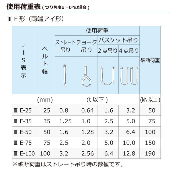 売れ筋アウトレット 東レ ポリエステルスリング PET3E 両端アイ形 2.5ton 幅75mm 長さ3m PET3E-75X3.0【メーカー直送】