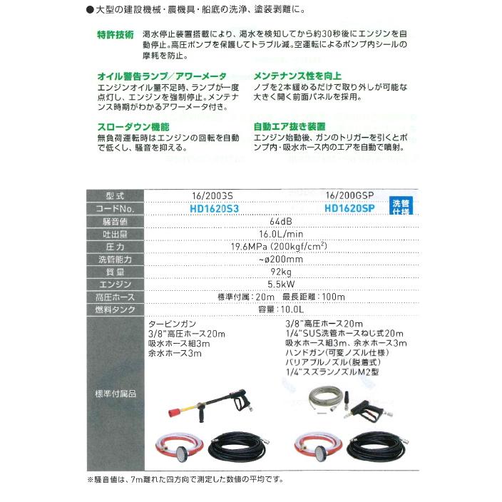 アサダ 高圧洗浄機 16/200GS HD1620S3 : かんだ! Yahoo!店 - 通販
