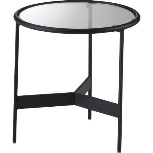 【メーカー直送】東谷 HIT-240 ラウンドガラステーブルS（ブラック） Azumaya 東谷(あずまや) ラウンドガラステーブルS ブラック HIT-240【メーカー