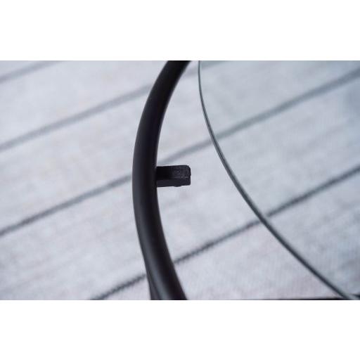 東谷(あずまや) ラウンドガラステーブルS ブラック HIT-240【メーカー