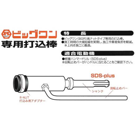 ユニカ R-NUTビッグワン専用打込棒セット NBGR-40SD【代引不可