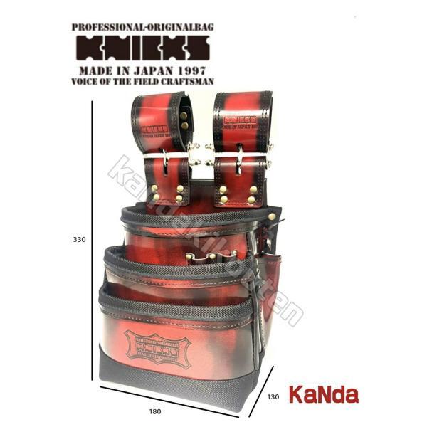 KNICKS（ニックス） ADV-301DDX-R ガラス革腰袋 【レッド】 バリ