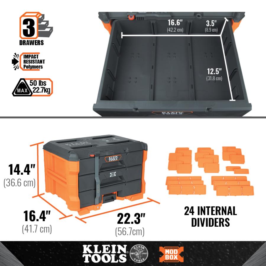 KLEINTOOLS クラインツール 54823MB MODBOX 3段引き出しツールボックス
