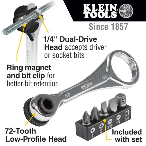 KLEINTOOLS クライン 65200 スリムプロファイルミニラチェットセット 5