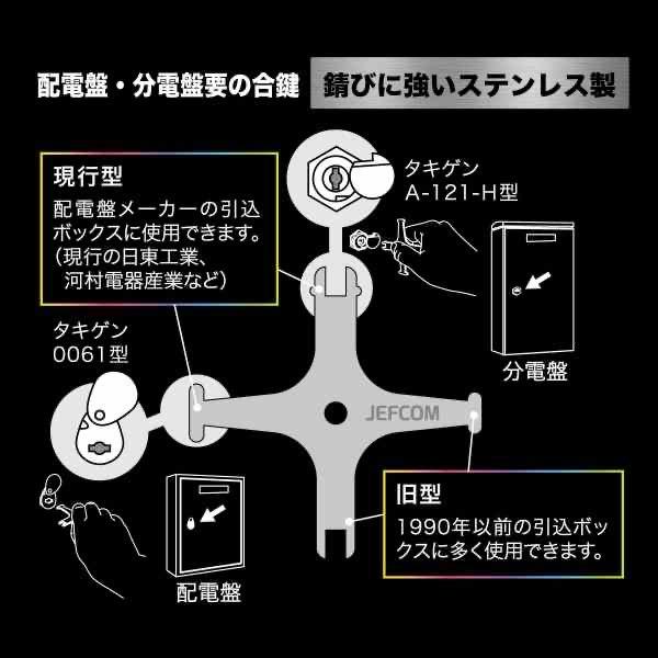 DENSAN（デンサン） JEFCOM BMK-4S-RB 盤用マルチキー【レインボー