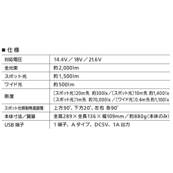 Panasonic　パナソニック　EZ37C6X-B　（黒）工事用　充電LEDスポットワイドライト　14.4V/18V/21.6V｜kandakikou｜05